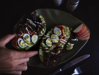 nyttiga frukostalternativ med avokado och ägg illustration