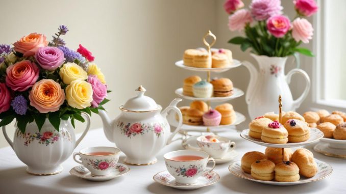 Dela den perfekta stunden med afternoon tea illustration