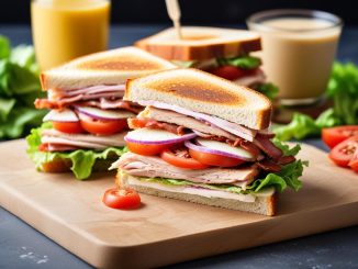 Enkel och god club sandwich med kyckling illustration