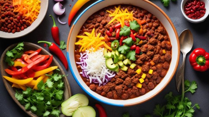 Härlig chili con carne för alla smaker illustration
