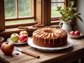 Kaneldoftande äppelkaka som sätter guldkant på fikastunden illustration