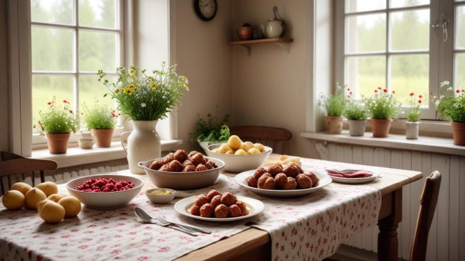Köttbullar med gräddsås – en klassiker i köket! illustration