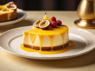 Ljuvlig passionsfrukt cheesecake att njuta av! illustration