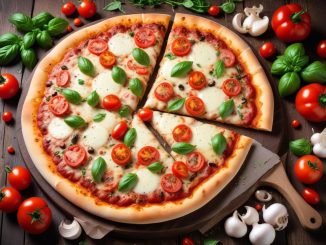 Smördegspizza som gör middagen till en fest illustration