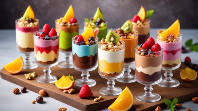 15 läckra dessert i glas för festliga tillfällen illustration