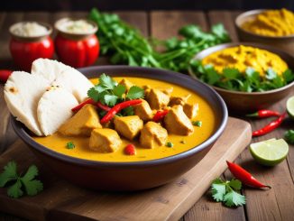 En enkelt och gott kyckling curry recept! illustration