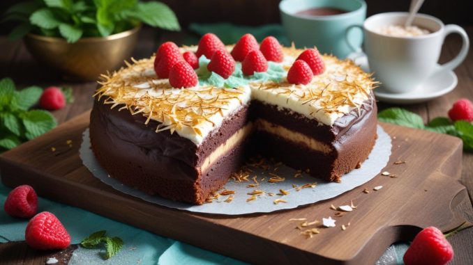 Kladdkaka med kokostosca – en dröm i långpanna! illustration