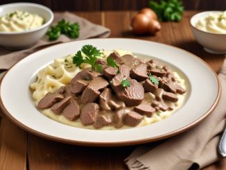 Kryddig och krämig biff stroganoff för alla tillfällen illustration