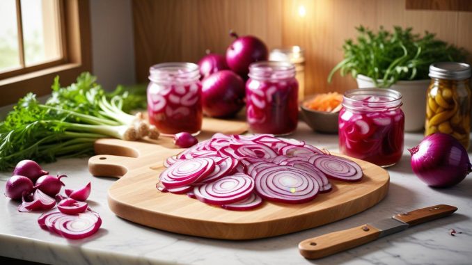 Snabbt och enkelt recept på picklad rödlök! illustration