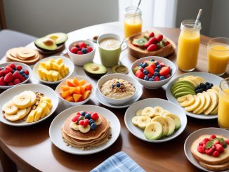 Nyttig frukost för en energifylld dag! illustration